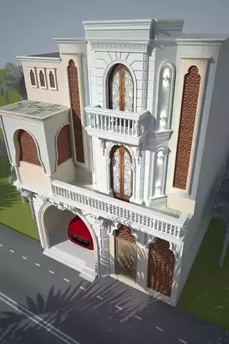 Spanish Islamic Elevation 20 to 30 Feet Residential 152