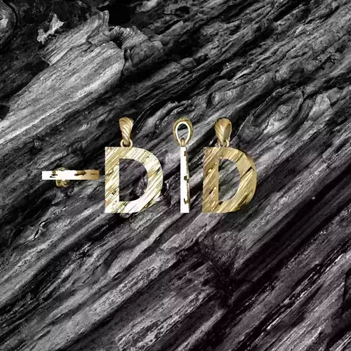 D Letter Alphabet Wooden Texture Pendant 3D Print Model 3D print model