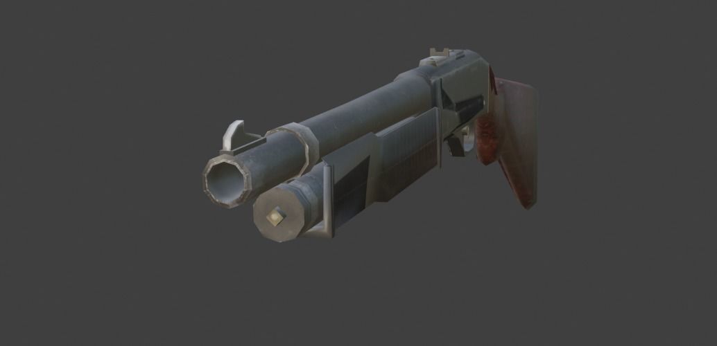 gun ks23 Low-poly 3D model_2