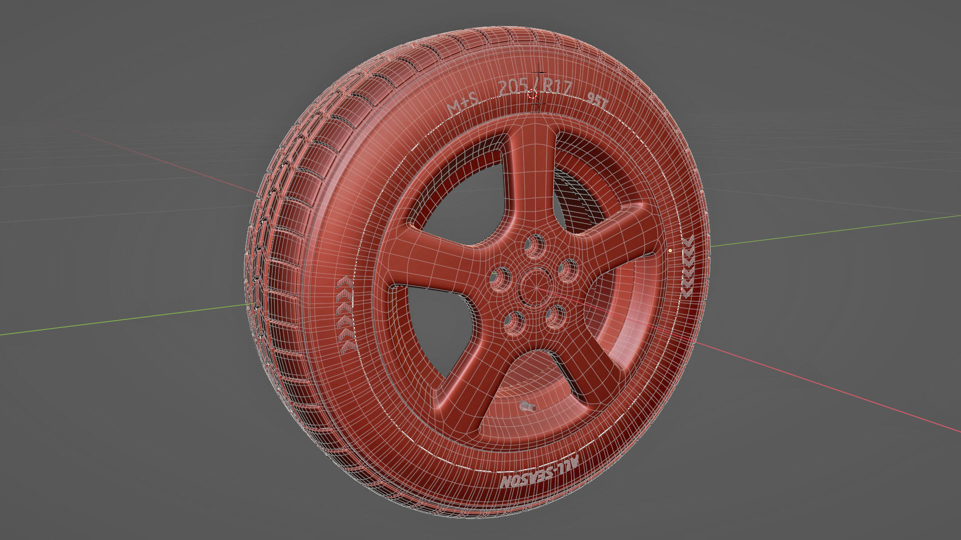 Tire all-season 205 R17 95T 3D model_17