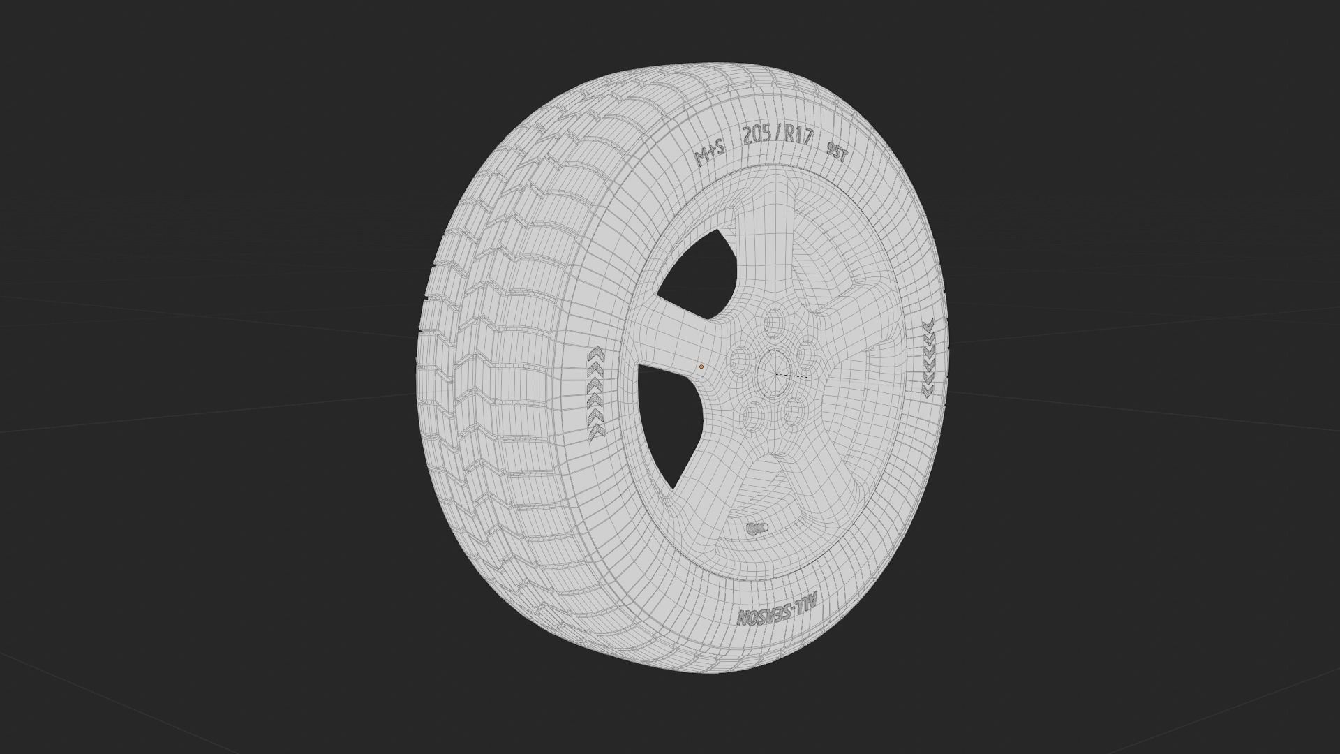 Tire all-season 205 R17 95T 3D model_7