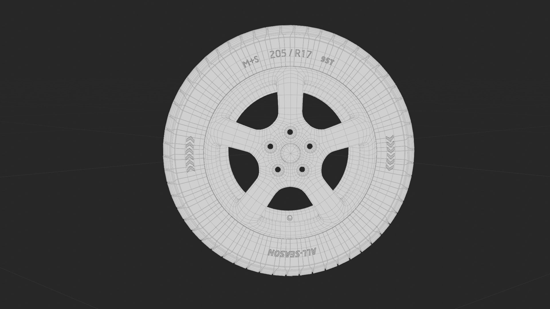 Tire all-season 205 R17 95T 3D model_9