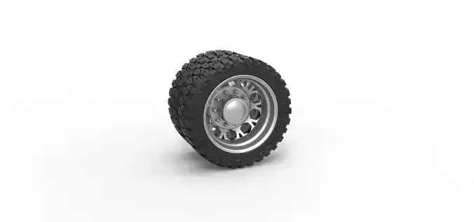Rear semi wheel for pickup V23 Scale 1 to 25
