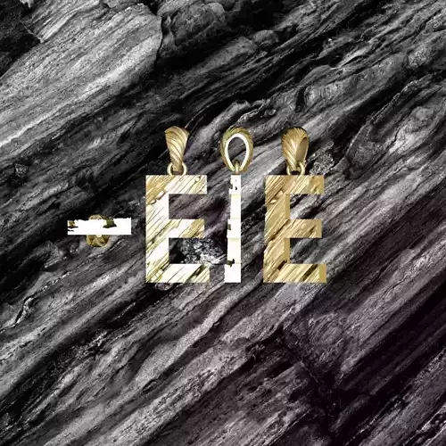 E Letter Alphabet Wooden Texture Pendant 3D Print Model