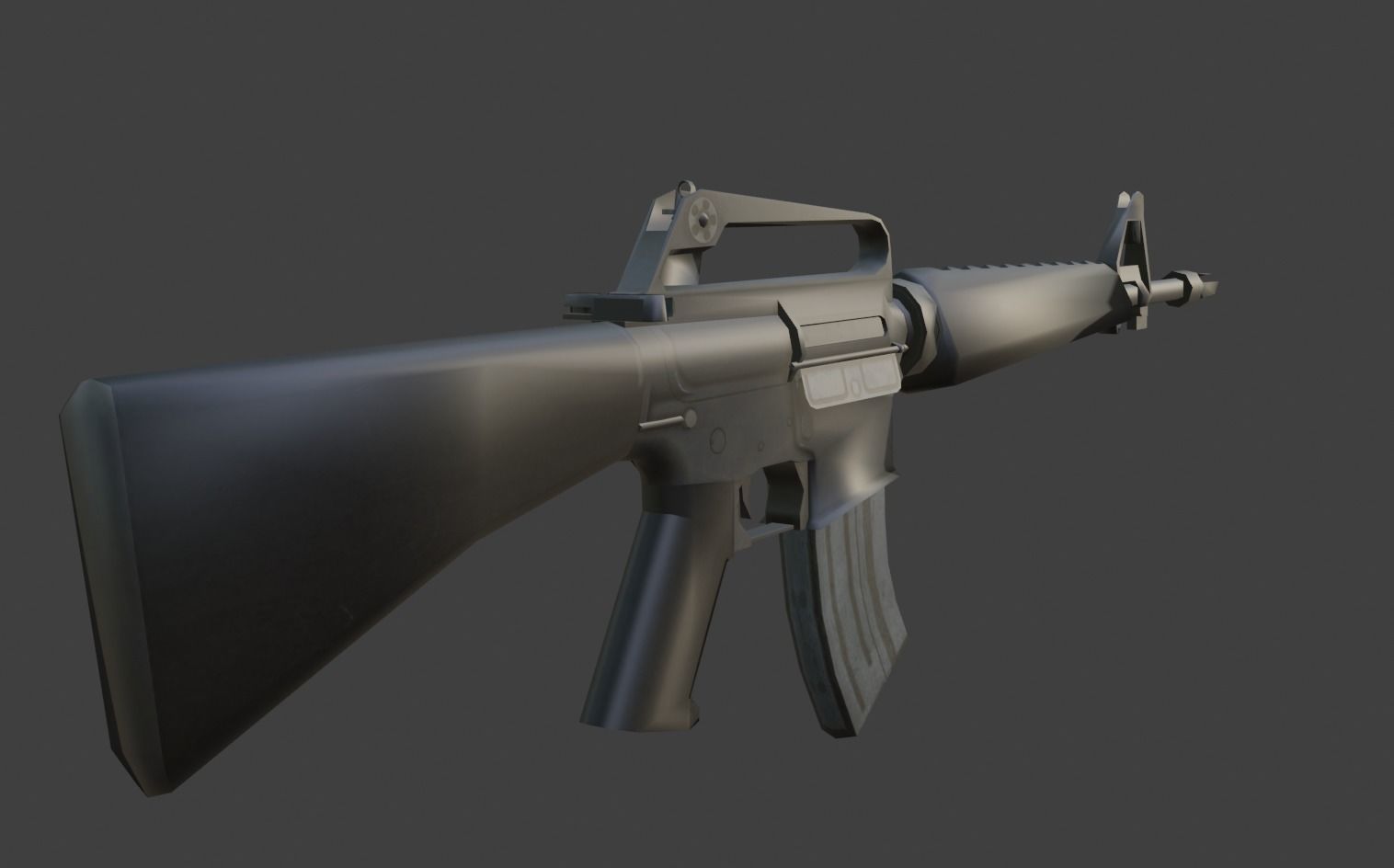 weapon m16a1 Low-poly 3D model_1