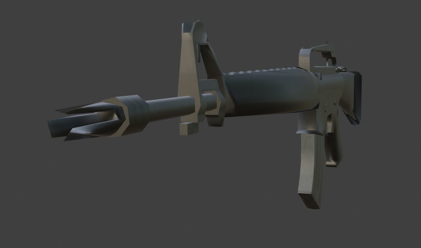 weapon m16a1 Low-poly 3D model_2