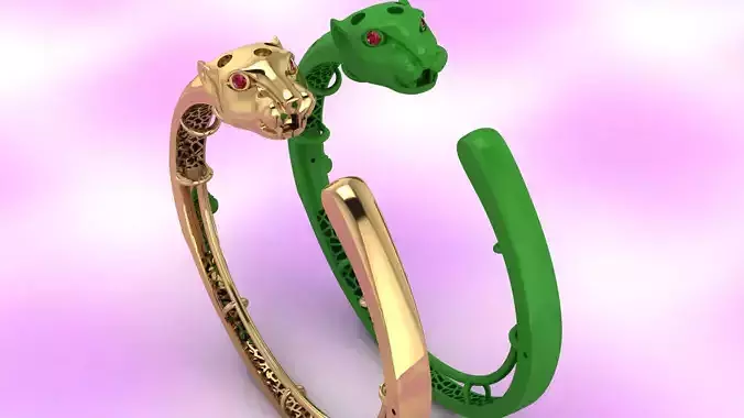 tiger face breslet Low-poly 3D model