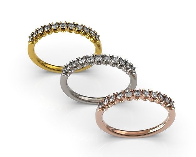 Diamond Band Ring 11 stones 2mm WR10 3D print model