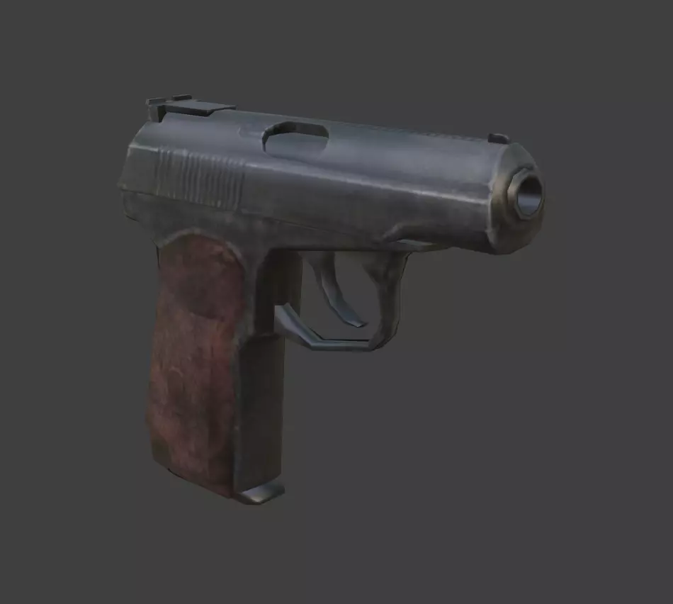 weapon pistol makarov Low-poly 3D model_0