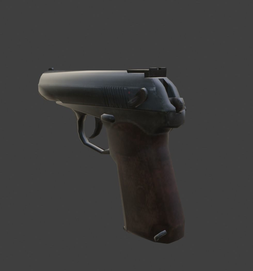 weapon pistol makarov Low-poly 3D model_2