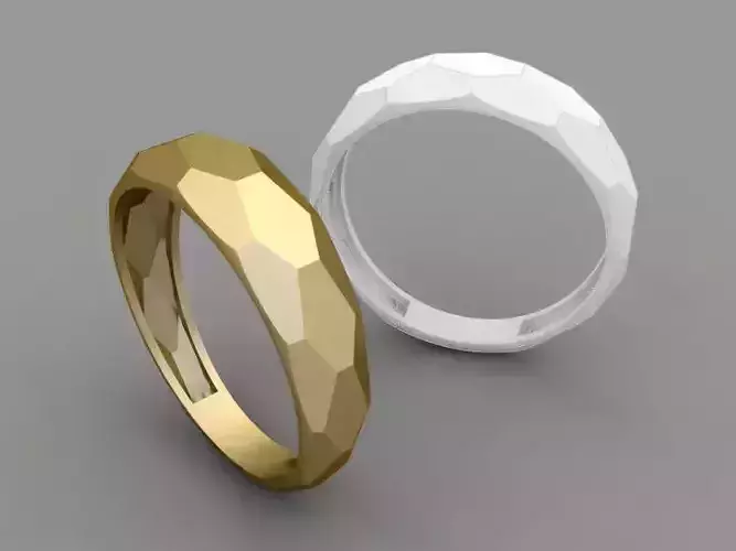 gold faceted printable ring