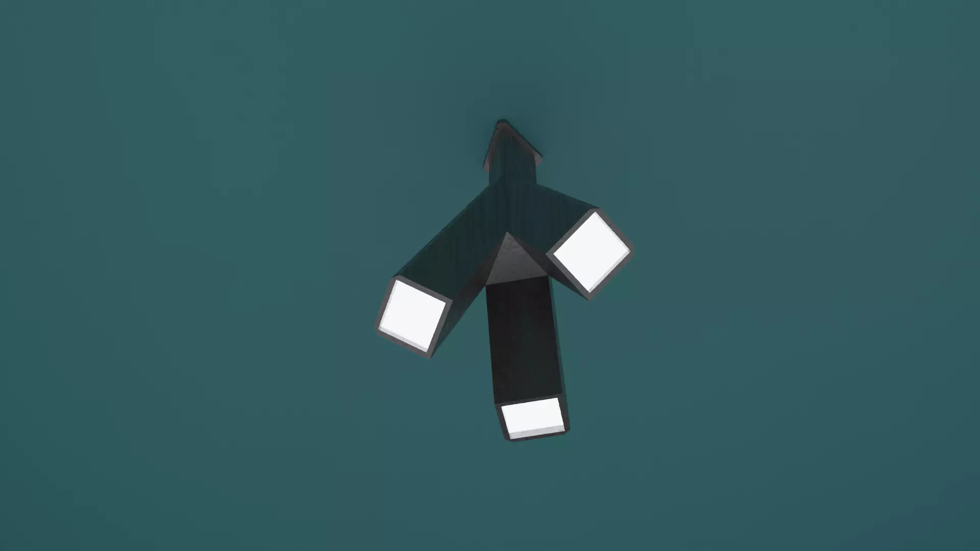 3 Armed modern Led Lamp Low-poly 3D model_0