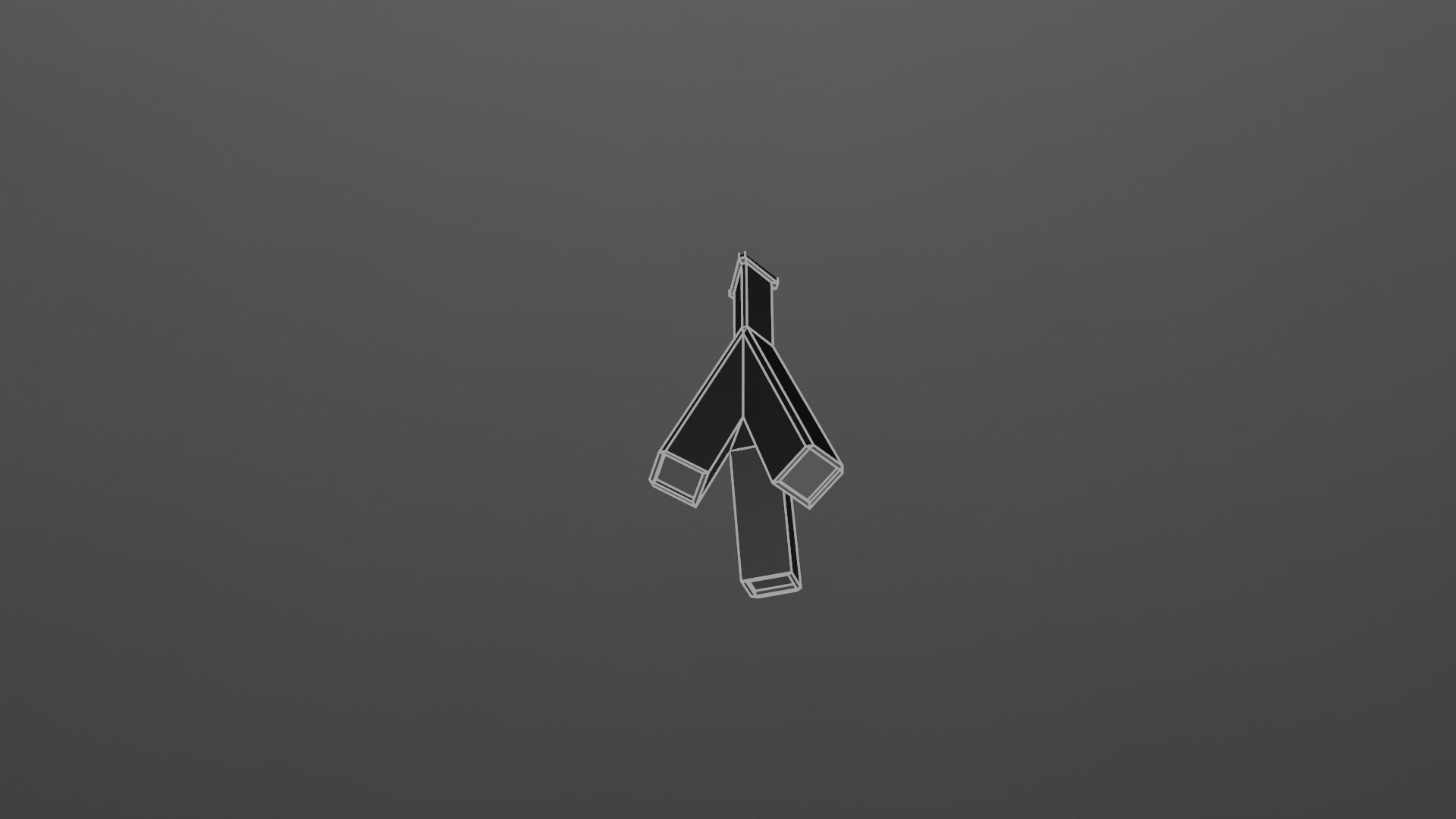 3 Armed modern Led Lamp Low-poly 3D model_4