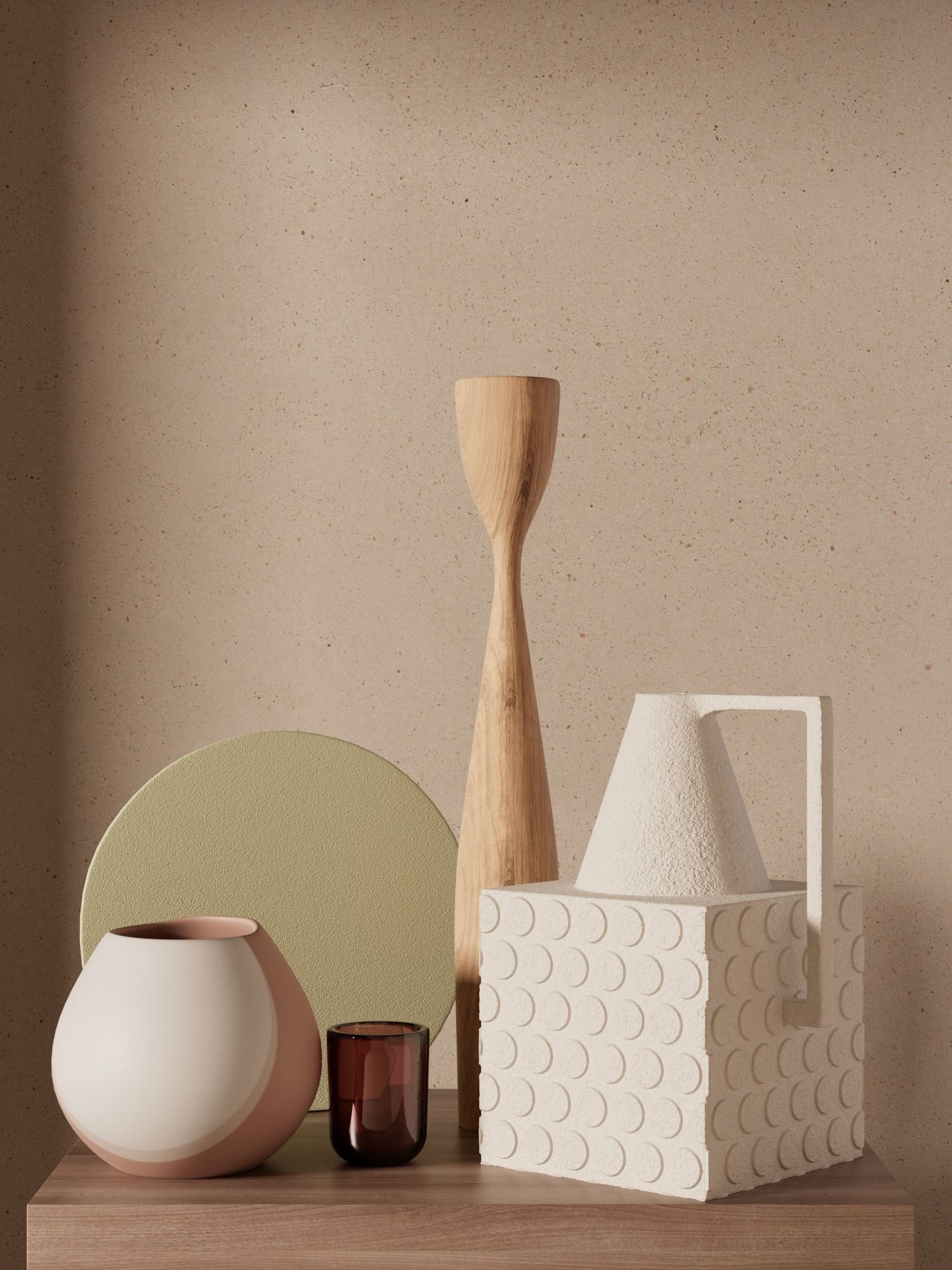 Pitcher with Vases 3D model_2