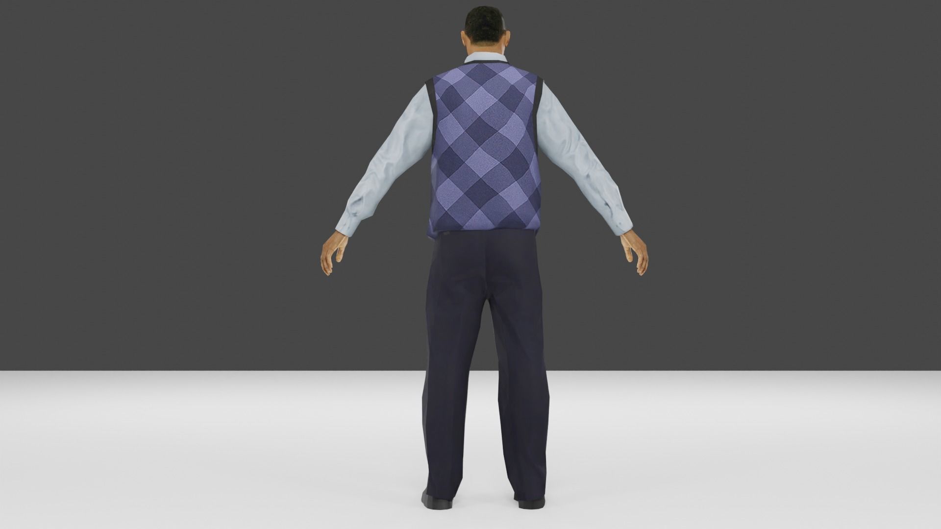 Businessman Low-poly 3D model_13