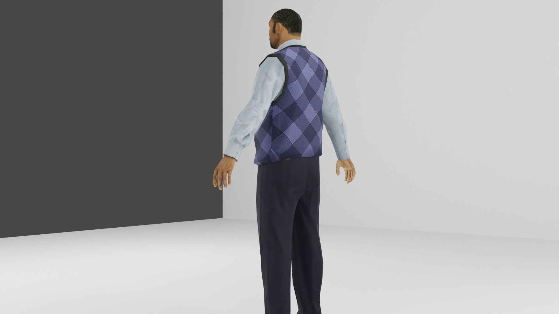 Businessman Low-poly 3D model_18