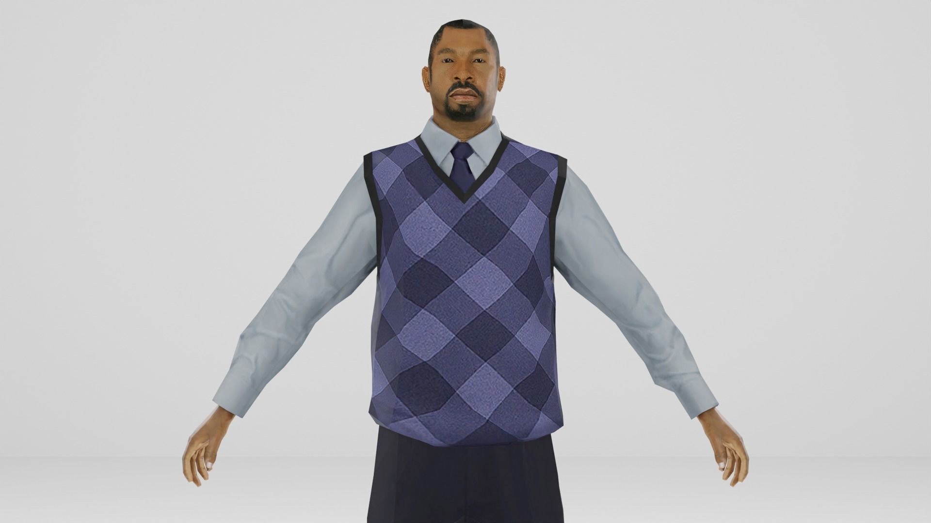 Businessman Low-poly 3D model_3