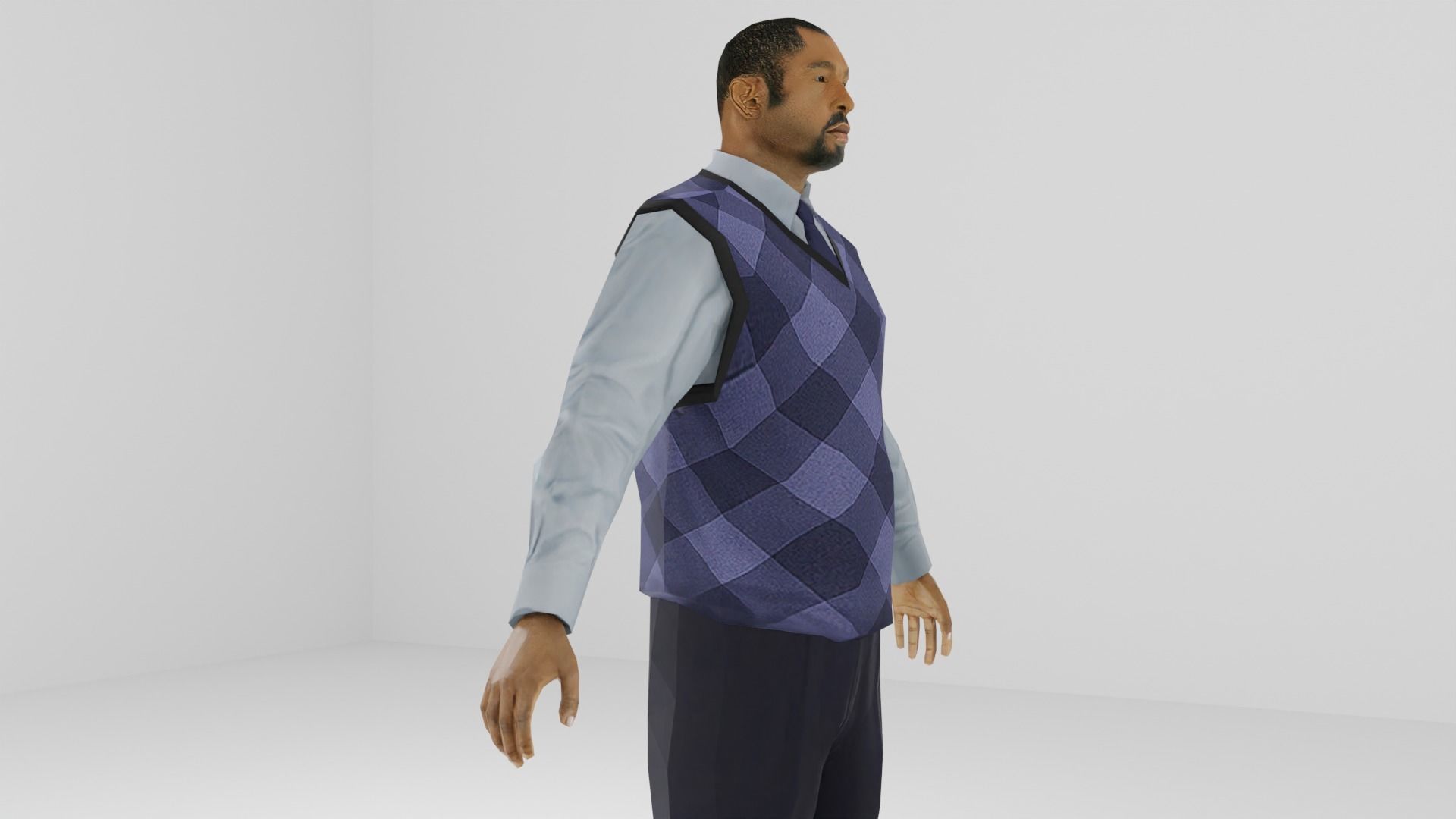 Businessman Low-poly 3D model_5