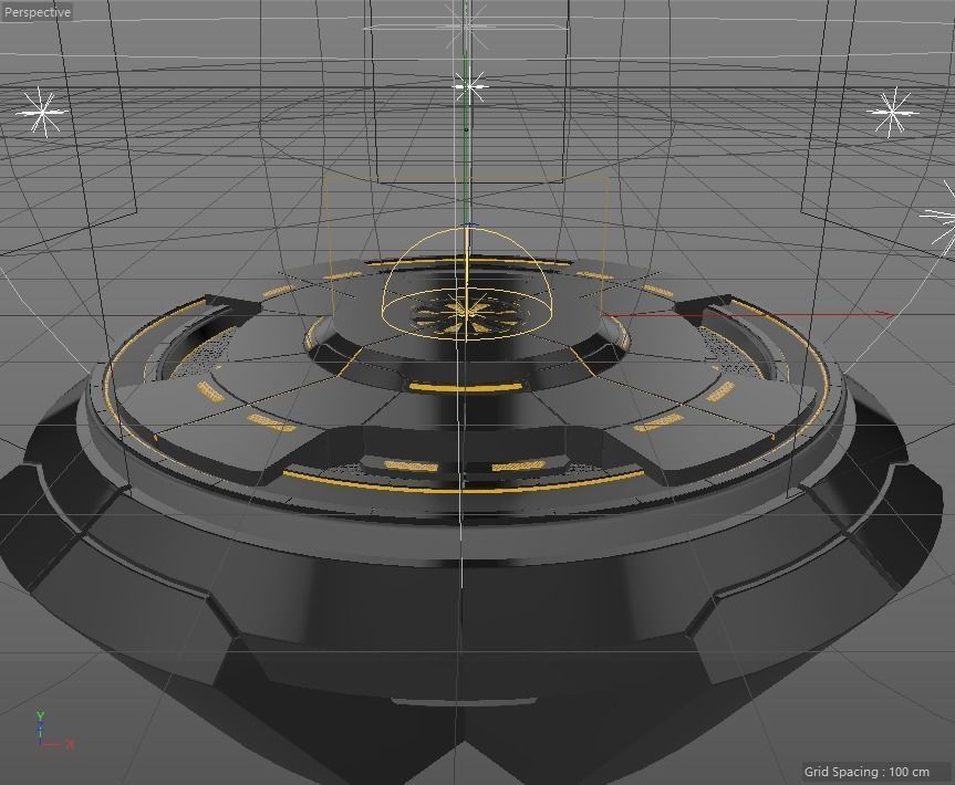 Future technology HUD information virtual reality booth 3D model_5