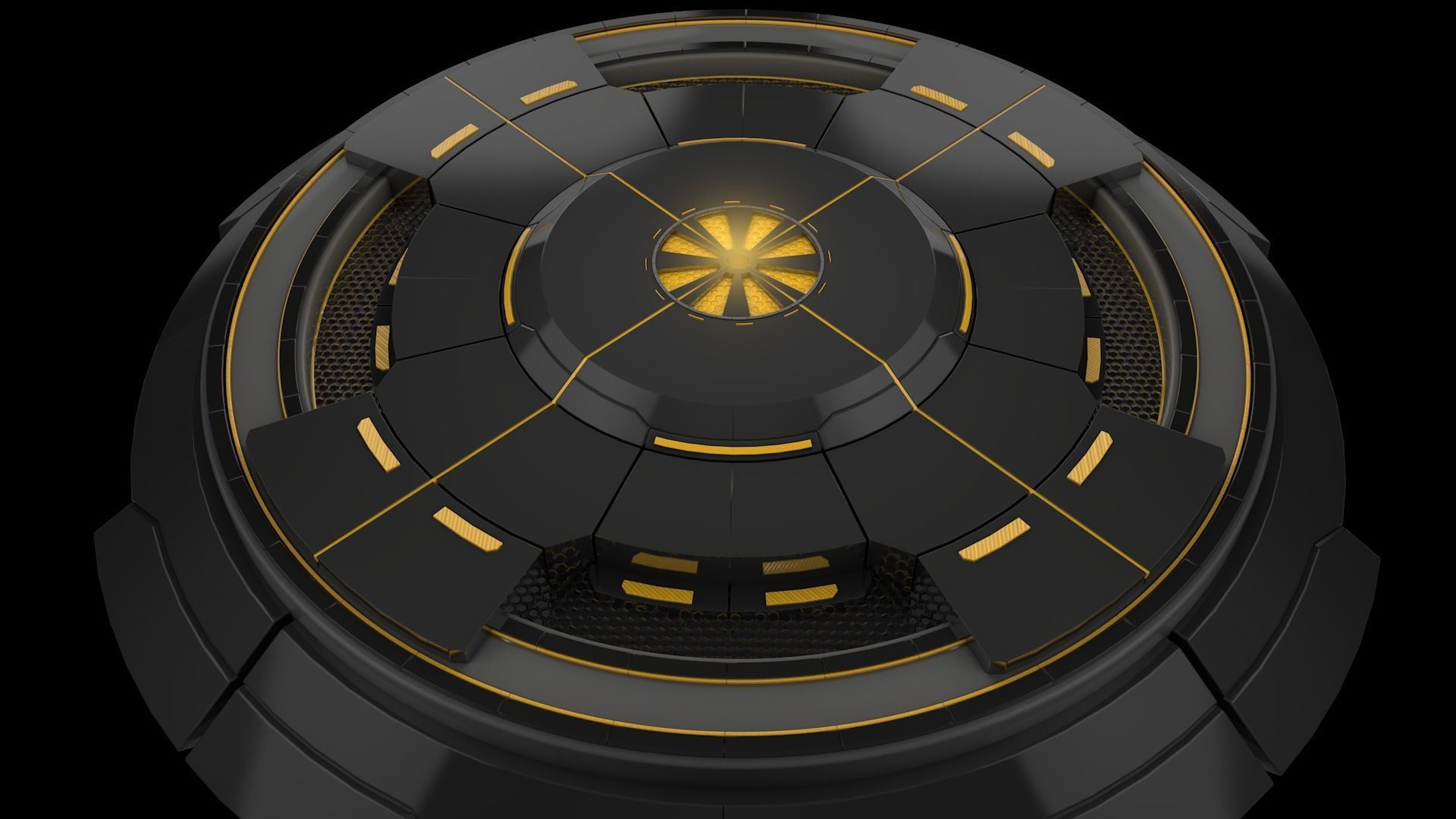 Future technology HUD information virtual reality booth 3D model_2