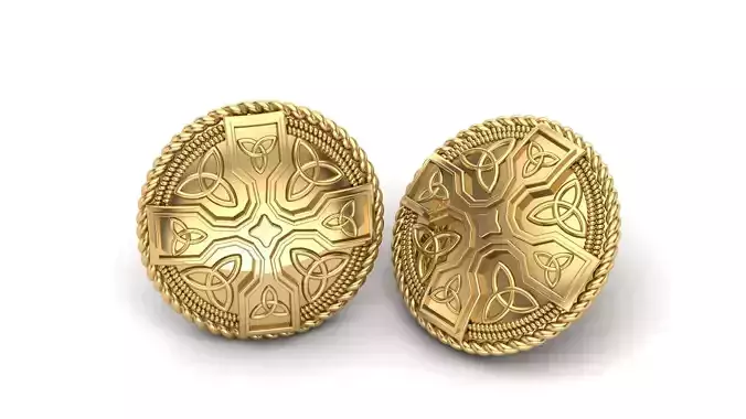  Mens Celtic Cross Trinity Knot Stud Earrings