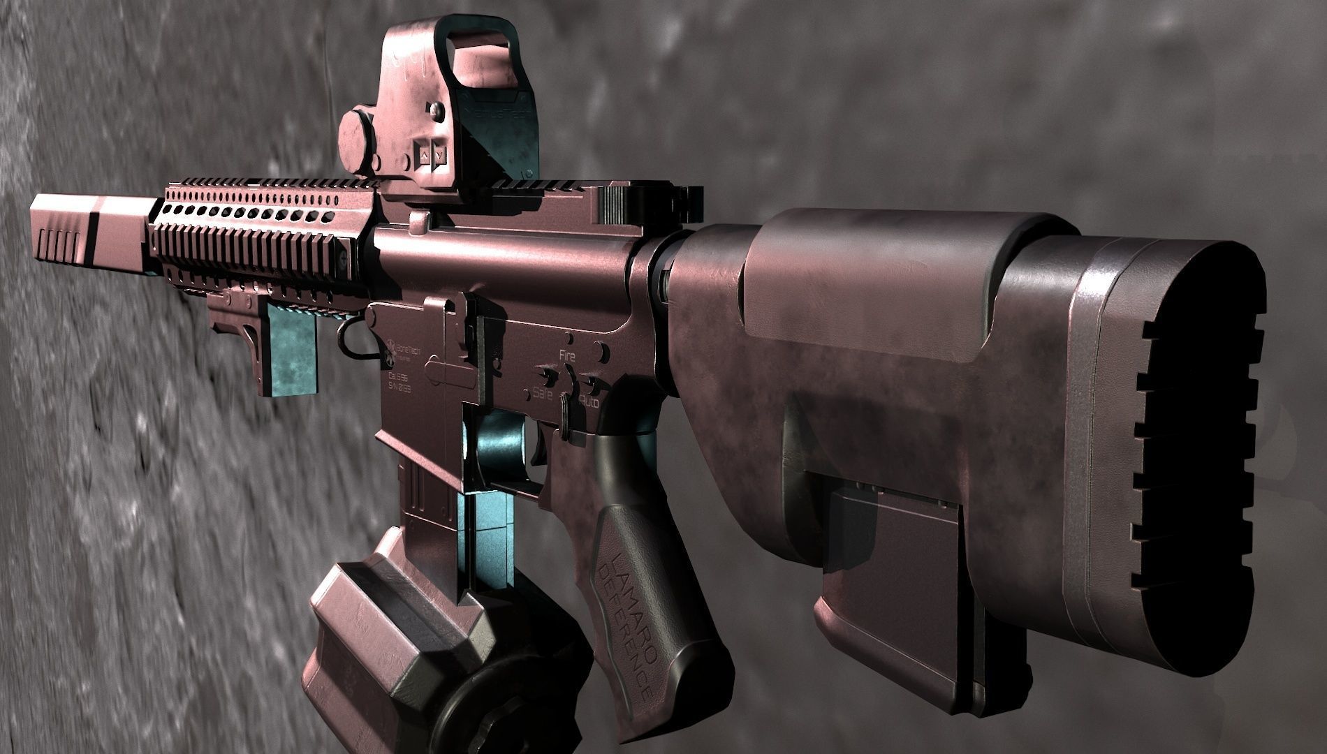 3D model M4 Rifle Constructor Low-poly 3D model VR / AR / low-poly ...