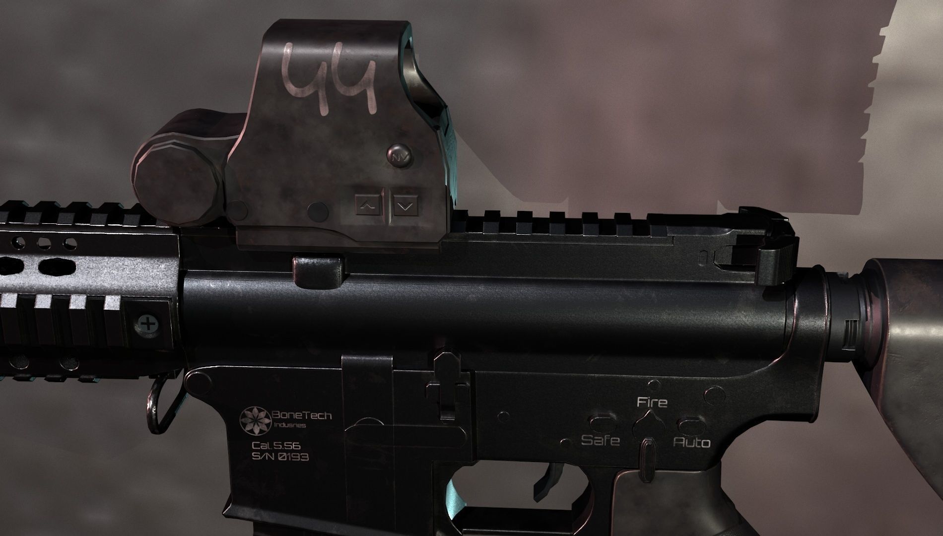 3D model M4 Rifle Constructor Low-poly 3D model VR / AR / low-poly ...