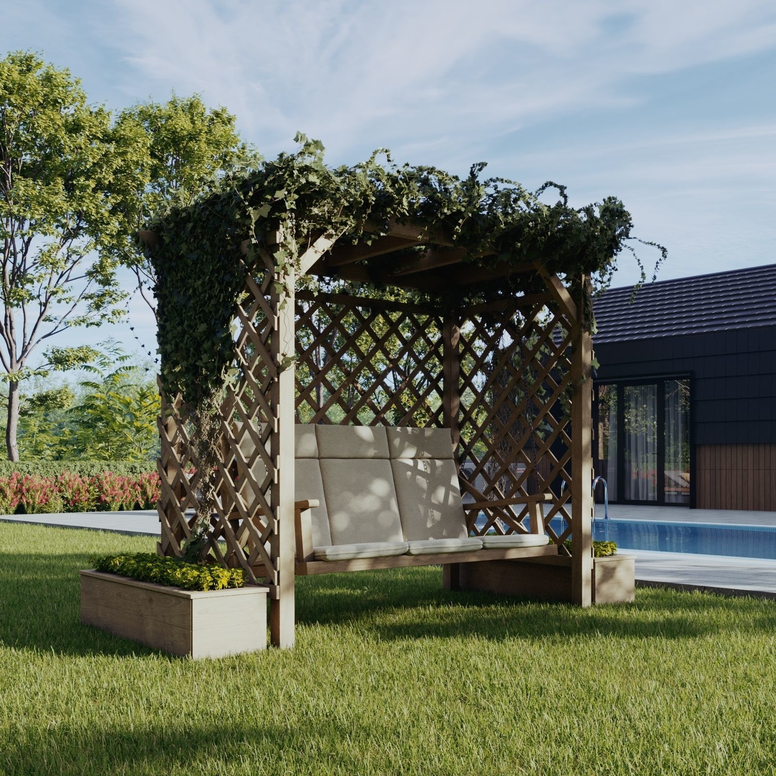 Garden swing Set 3D model_8