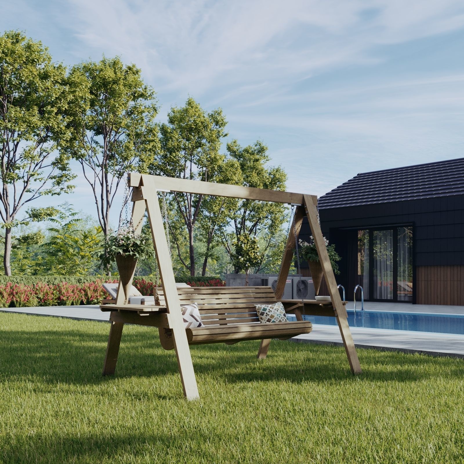 Garden swing Set 3D model_12