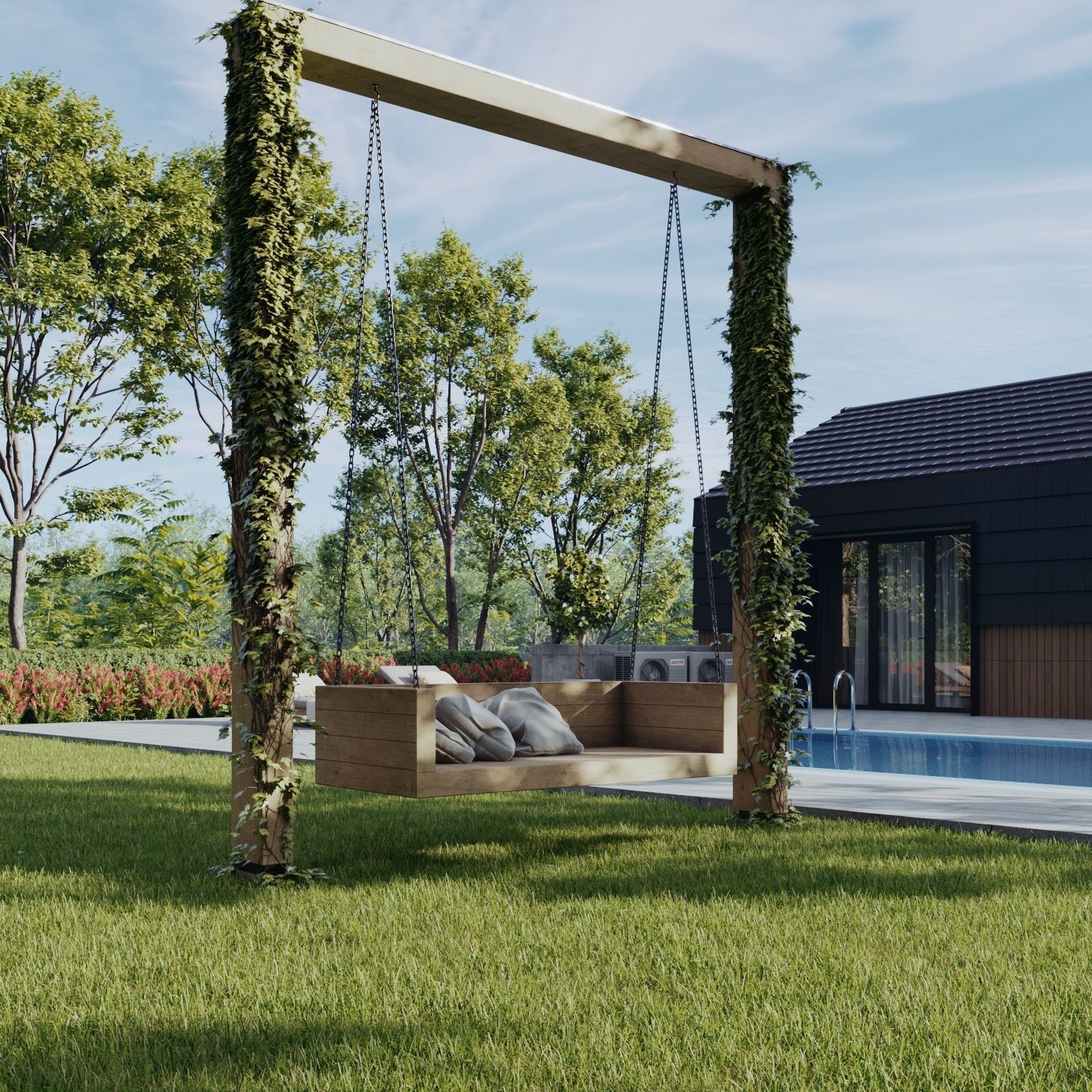 Garden swing Set 3D model_48