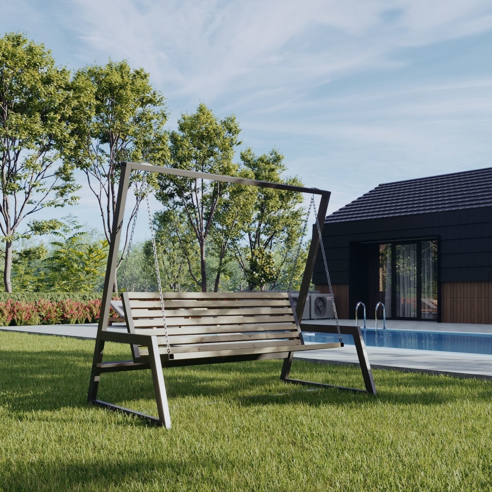 Garden swing Set 3D model_40