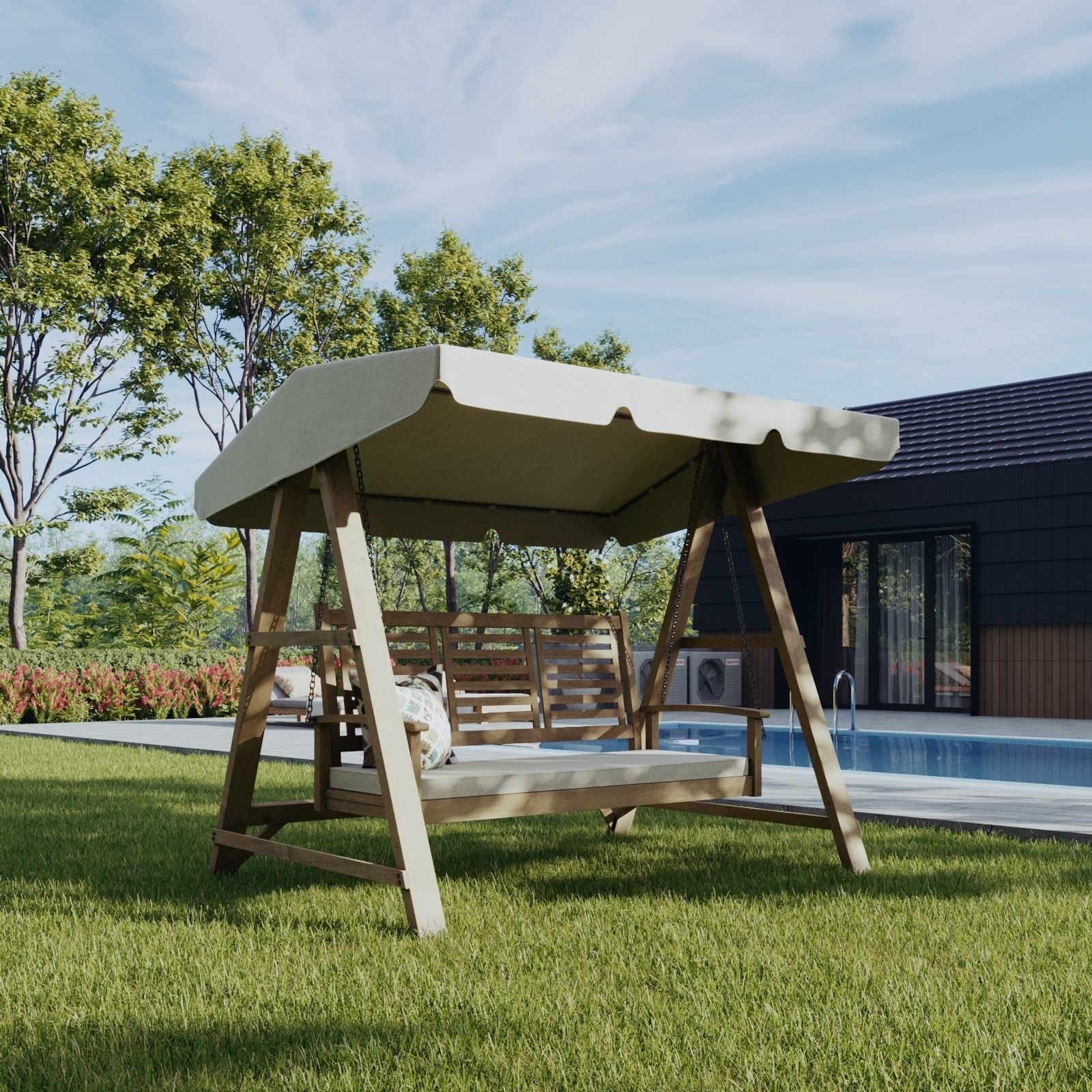 Garden swing Set 3D model_4