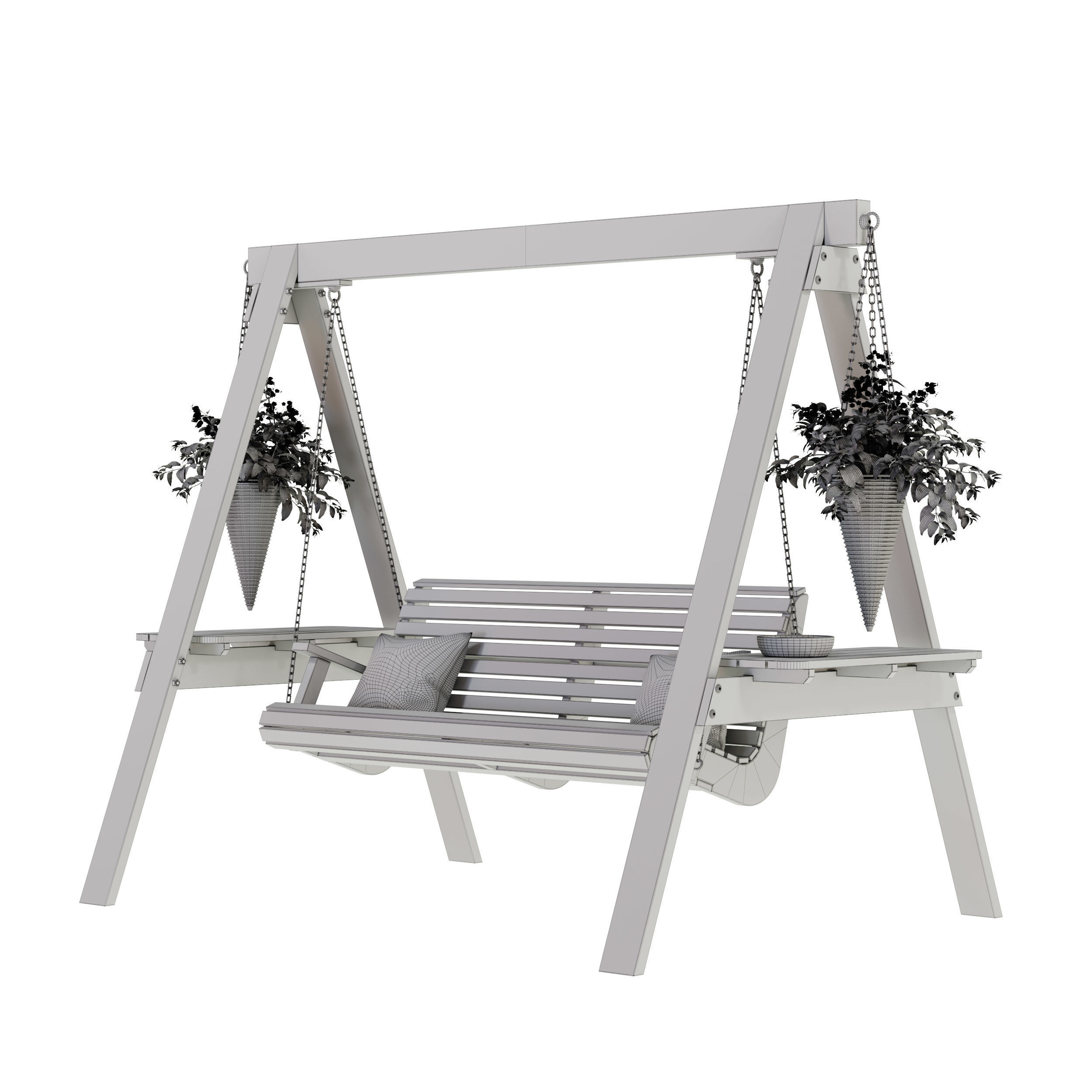 Garden swing Set 3D model_14