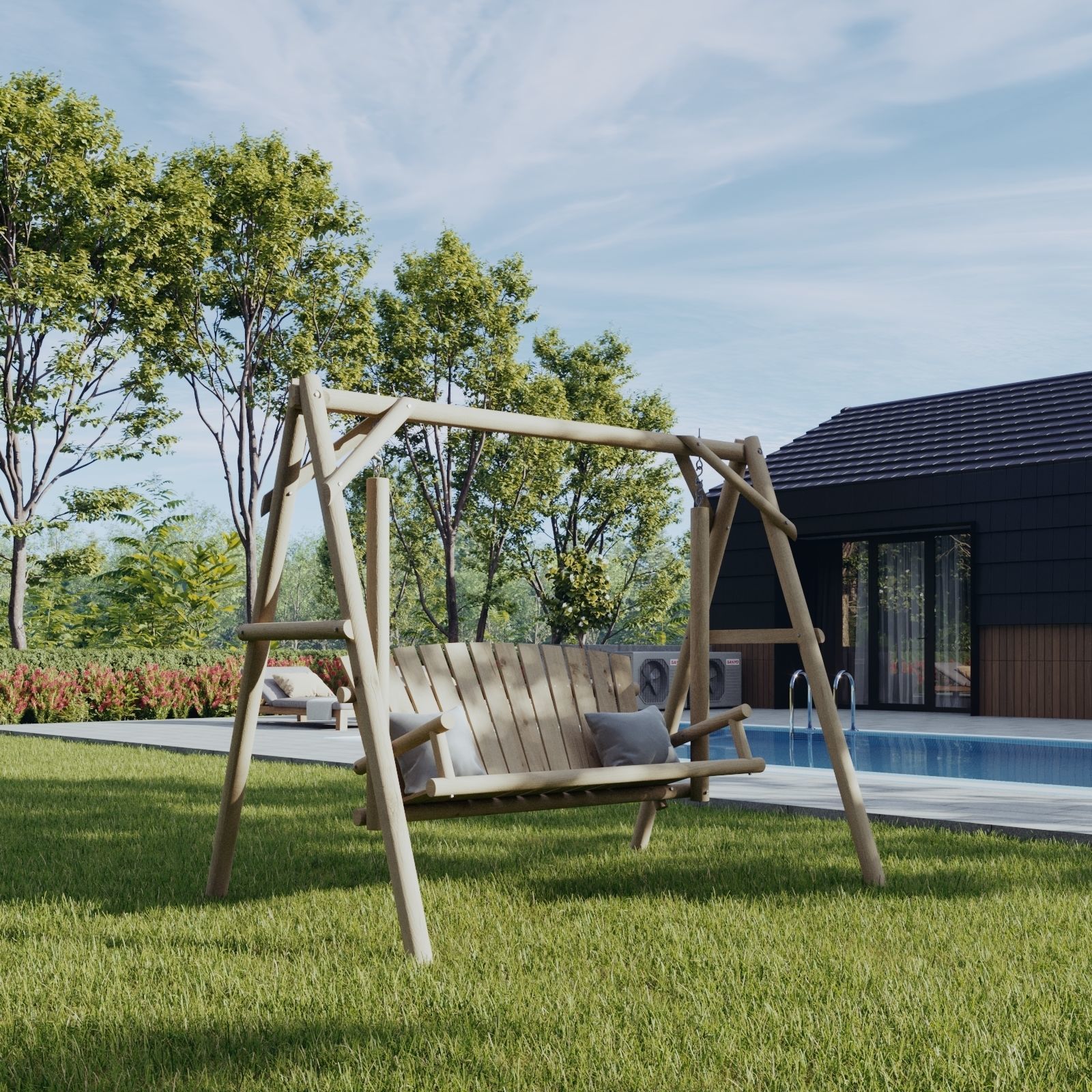 Garden swing Set 3D model_24