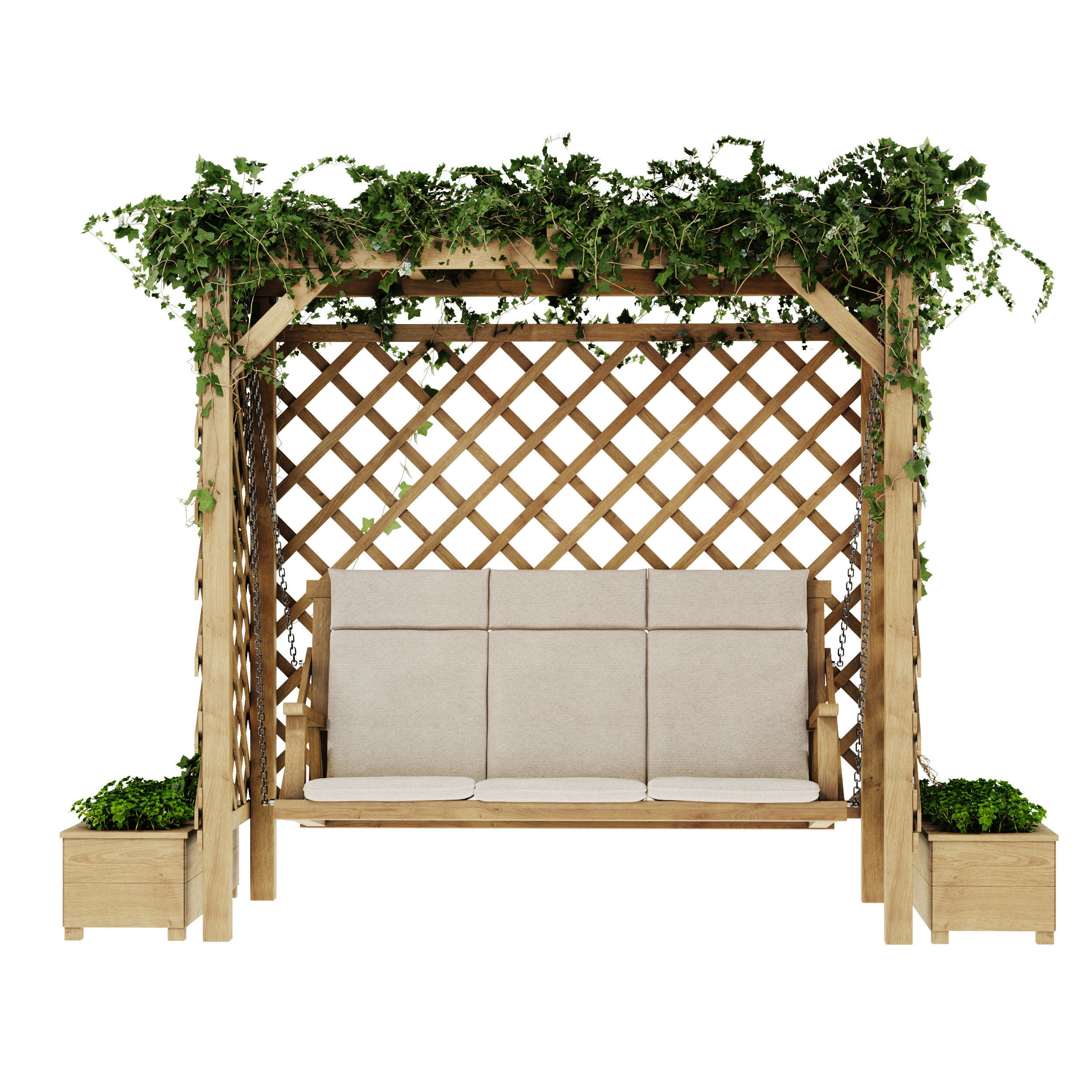 Garden swing Set 3D model_10