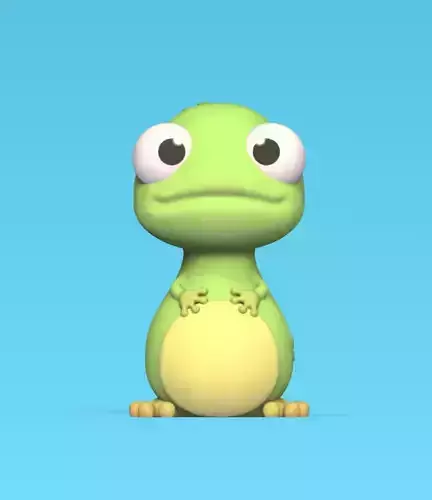 Stylized Cartoon Frog 3D print model