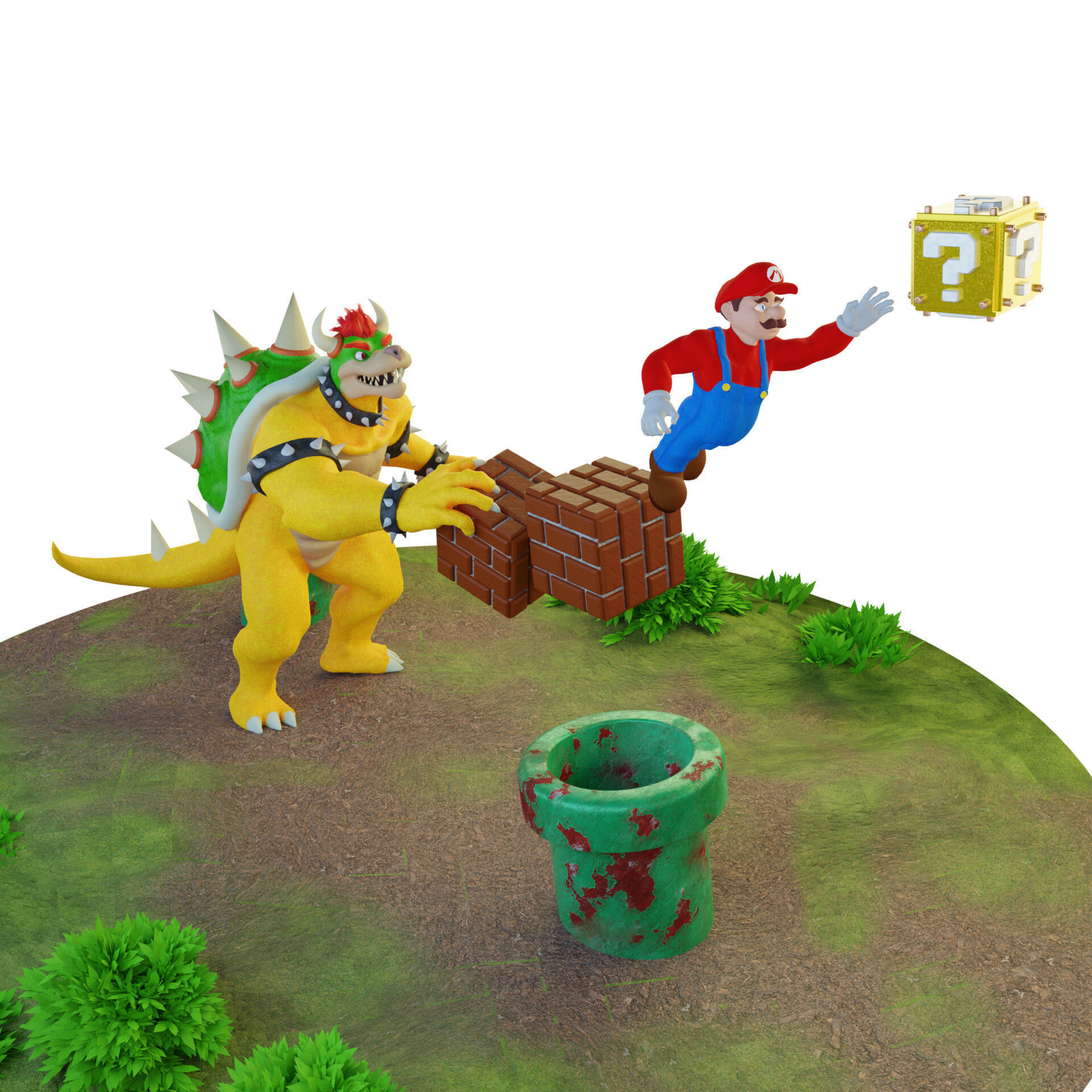 Super Maryo Low-poly 3D model_2