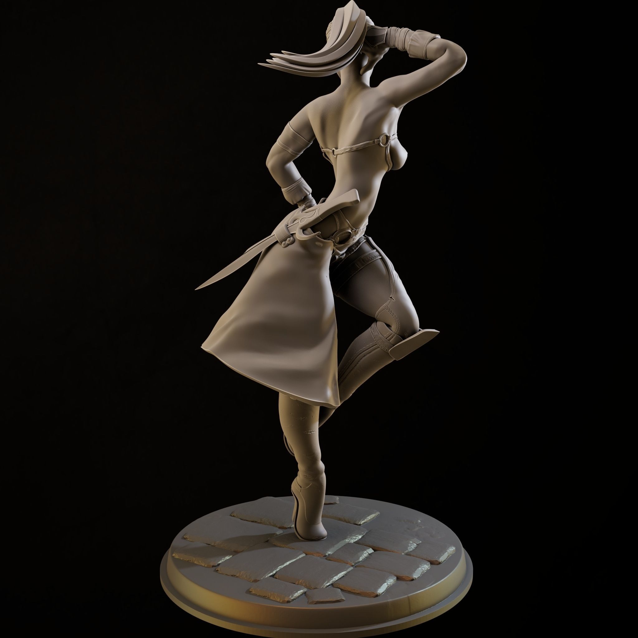 Assasin Girl High Poly for 3d Print 3D print model_17