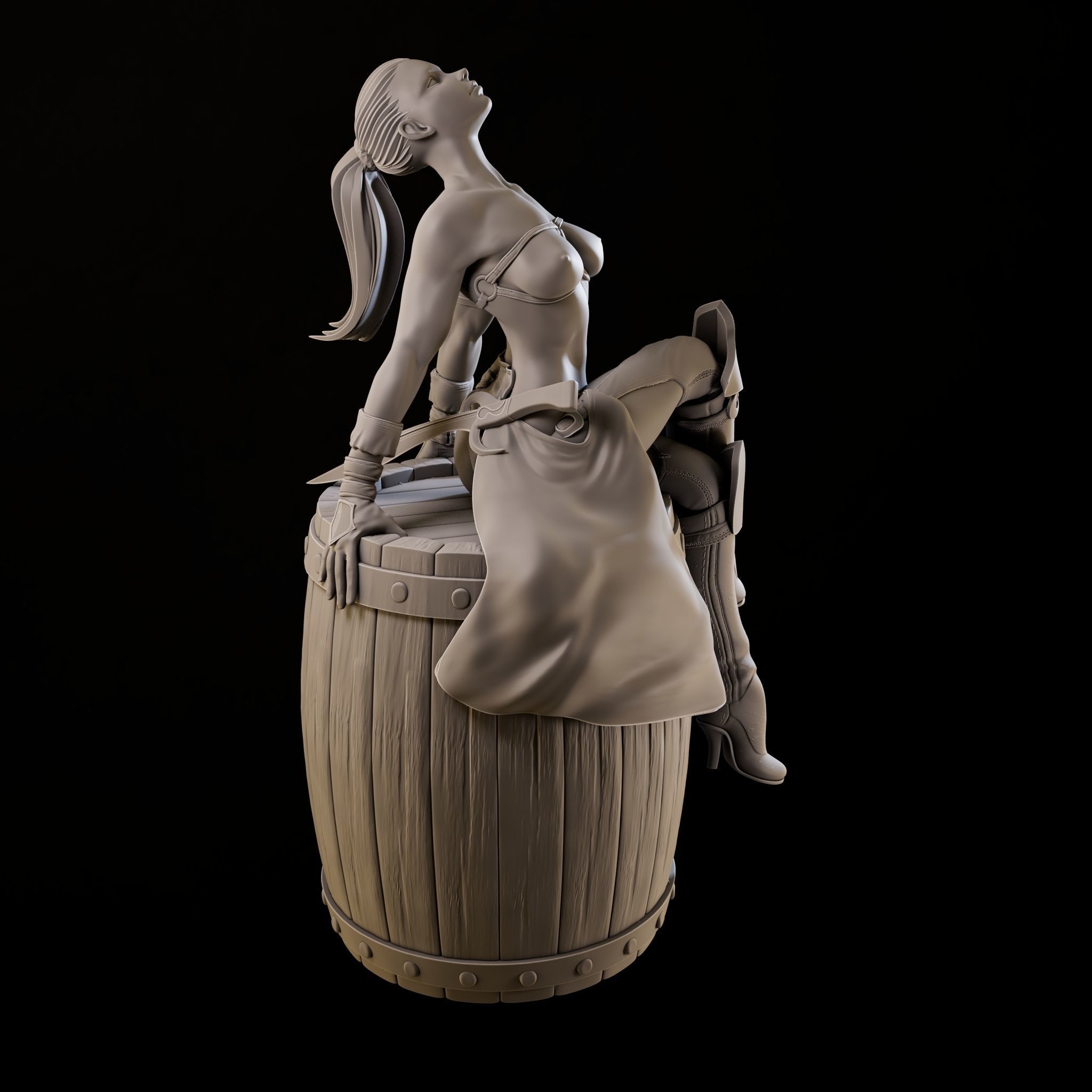 Assasin Girl High Poly for 3d Print 3D print model_14