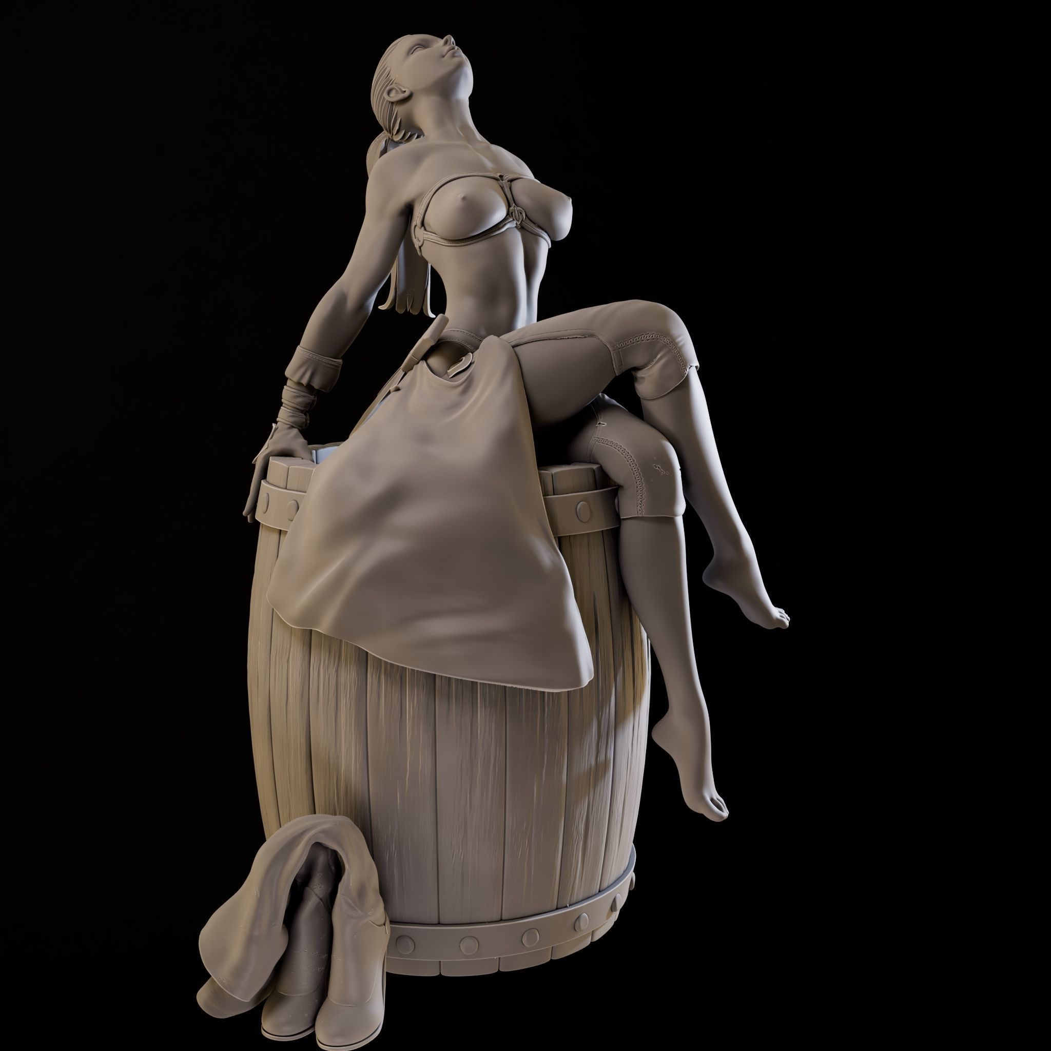 Assasin Girl High Poly for 3d Print 3D print model_29