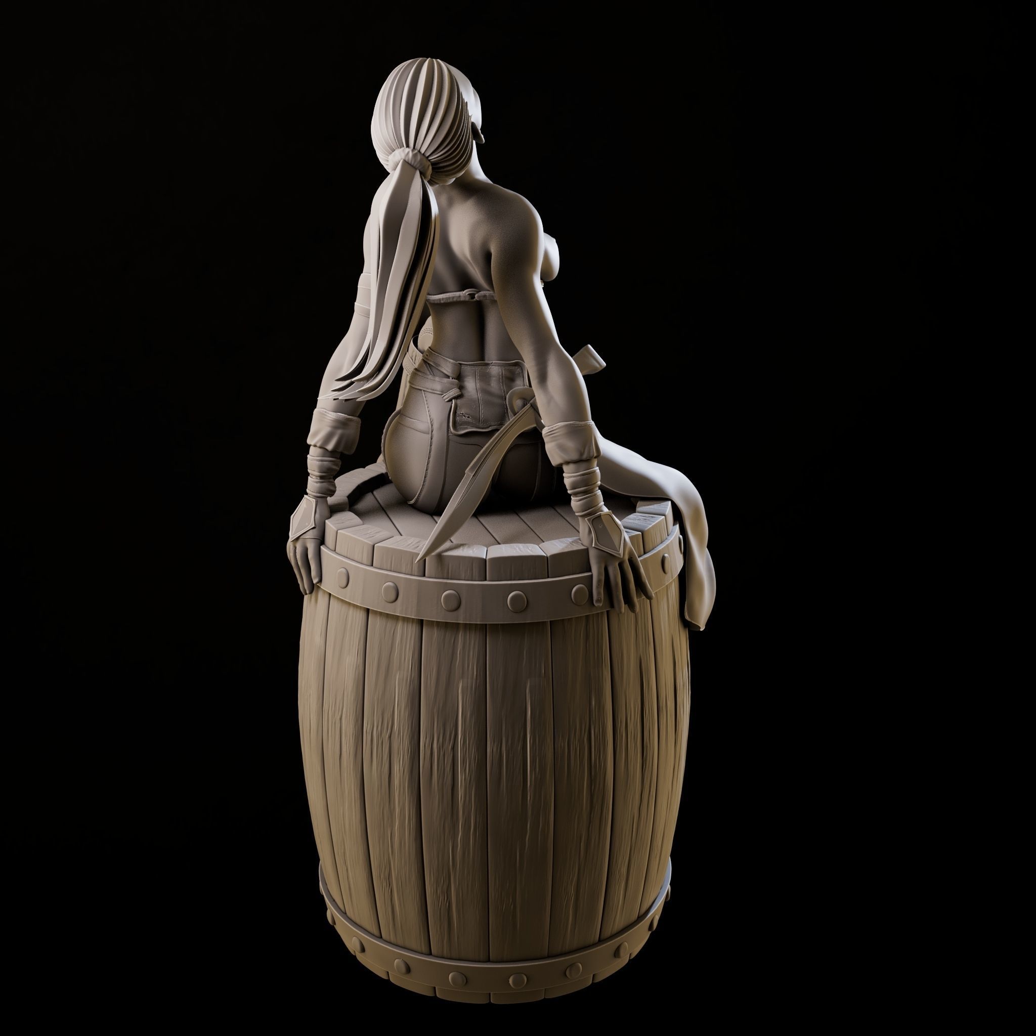 Assasin Girl High Poly for 3d Print 3D print model_10