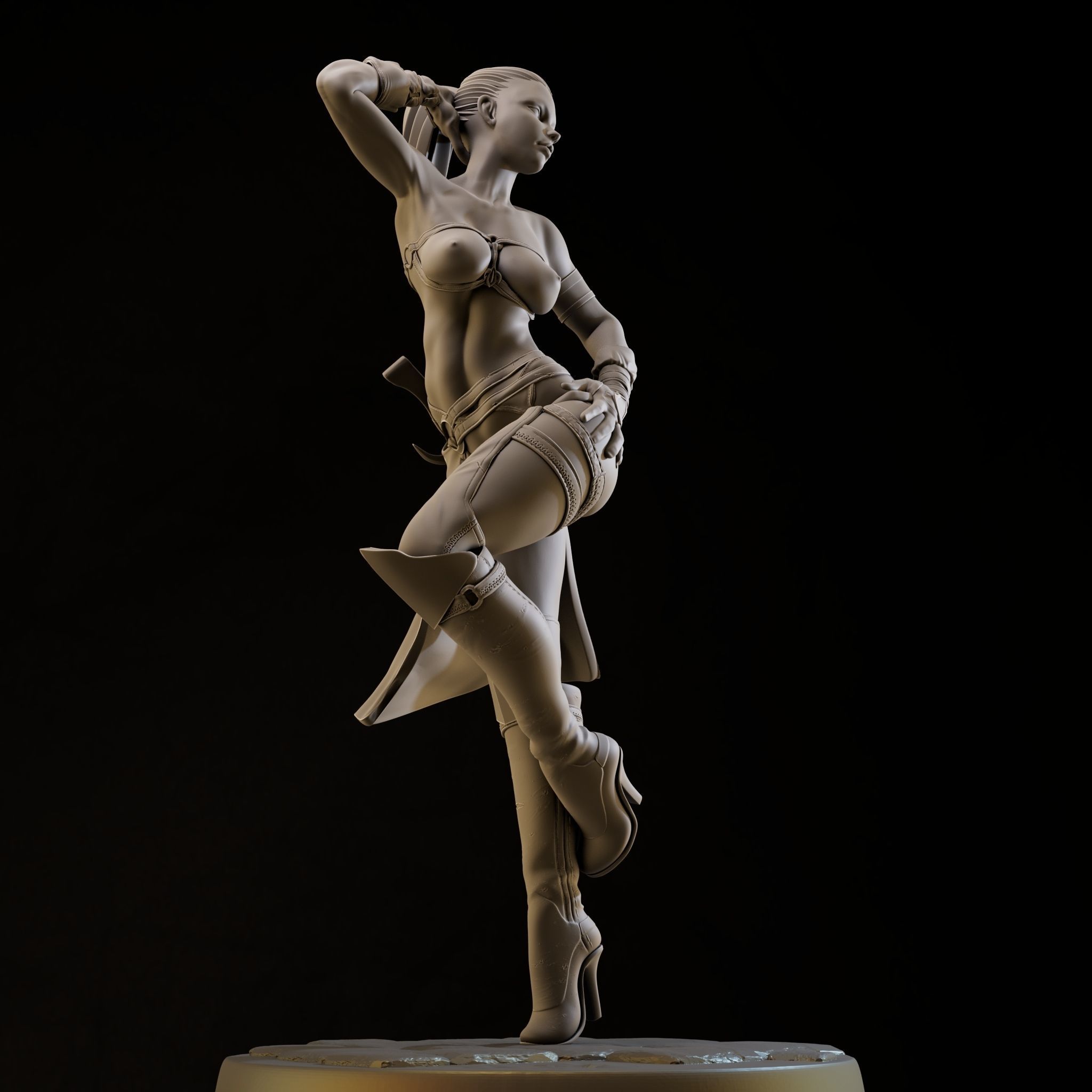 Assasin Girl High Poly for 3d Print 3D print model_21