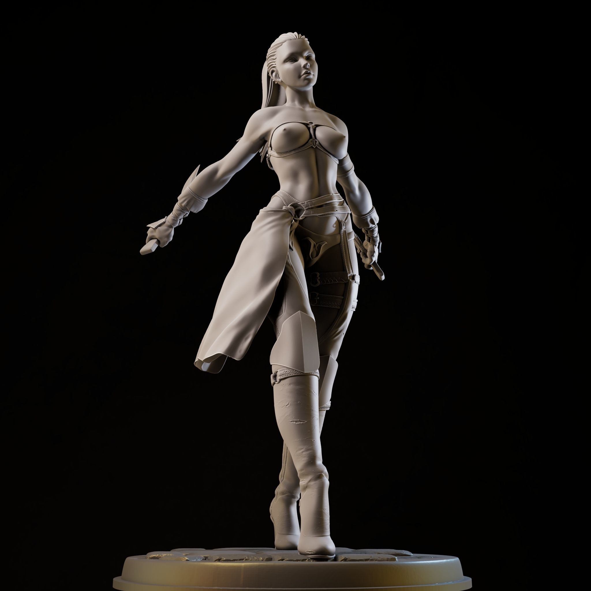 Assasin Girl High Poly for 3d Print 3D print model_23
