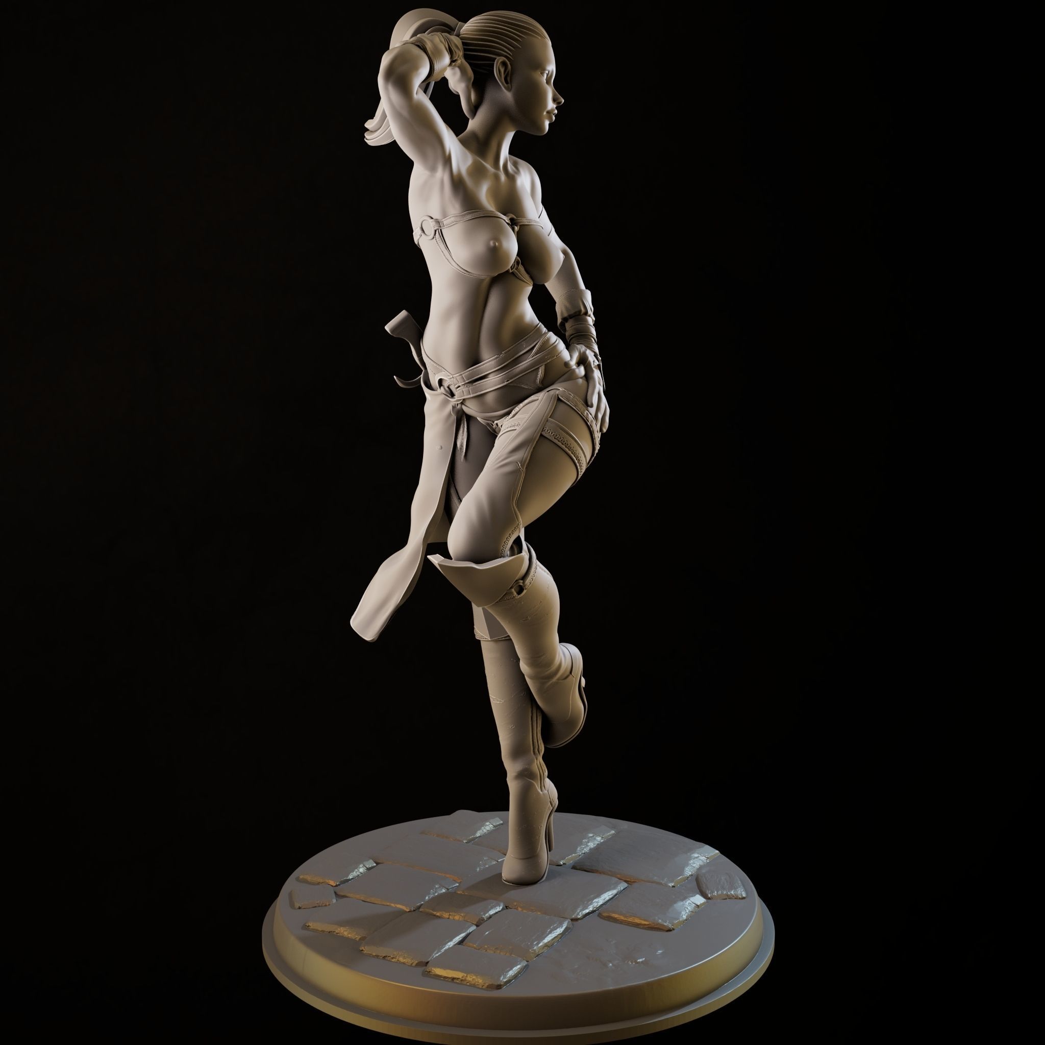Assasin Girl High Poly for 3d Print 3D print model_6