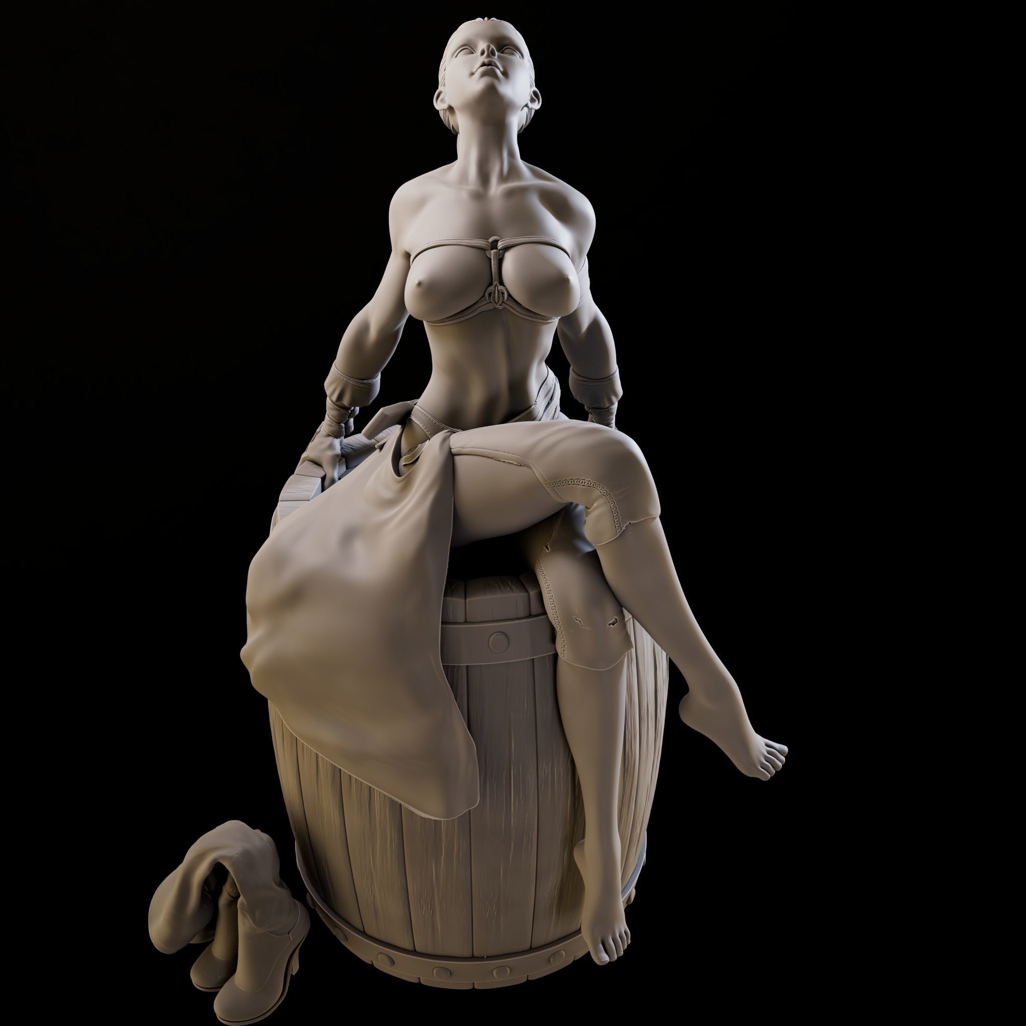 Assasin Girl High Poly for 3d Print 3D print model_28