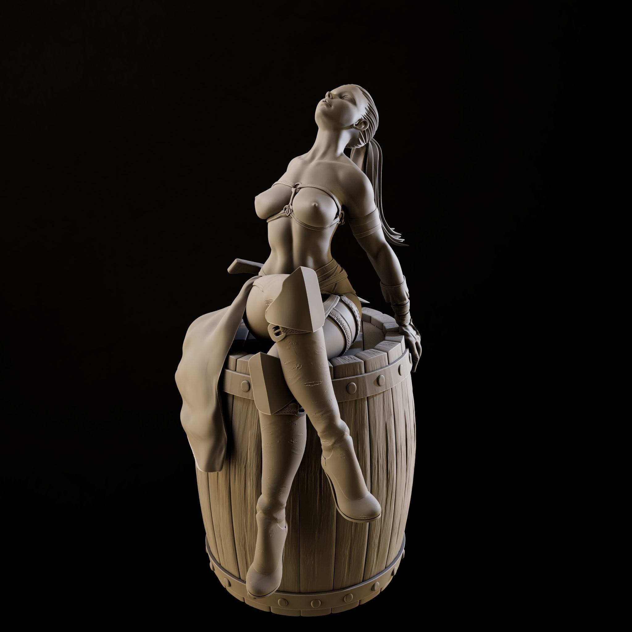 Assasin Girl High Poly for 3d Print 3D print model_3