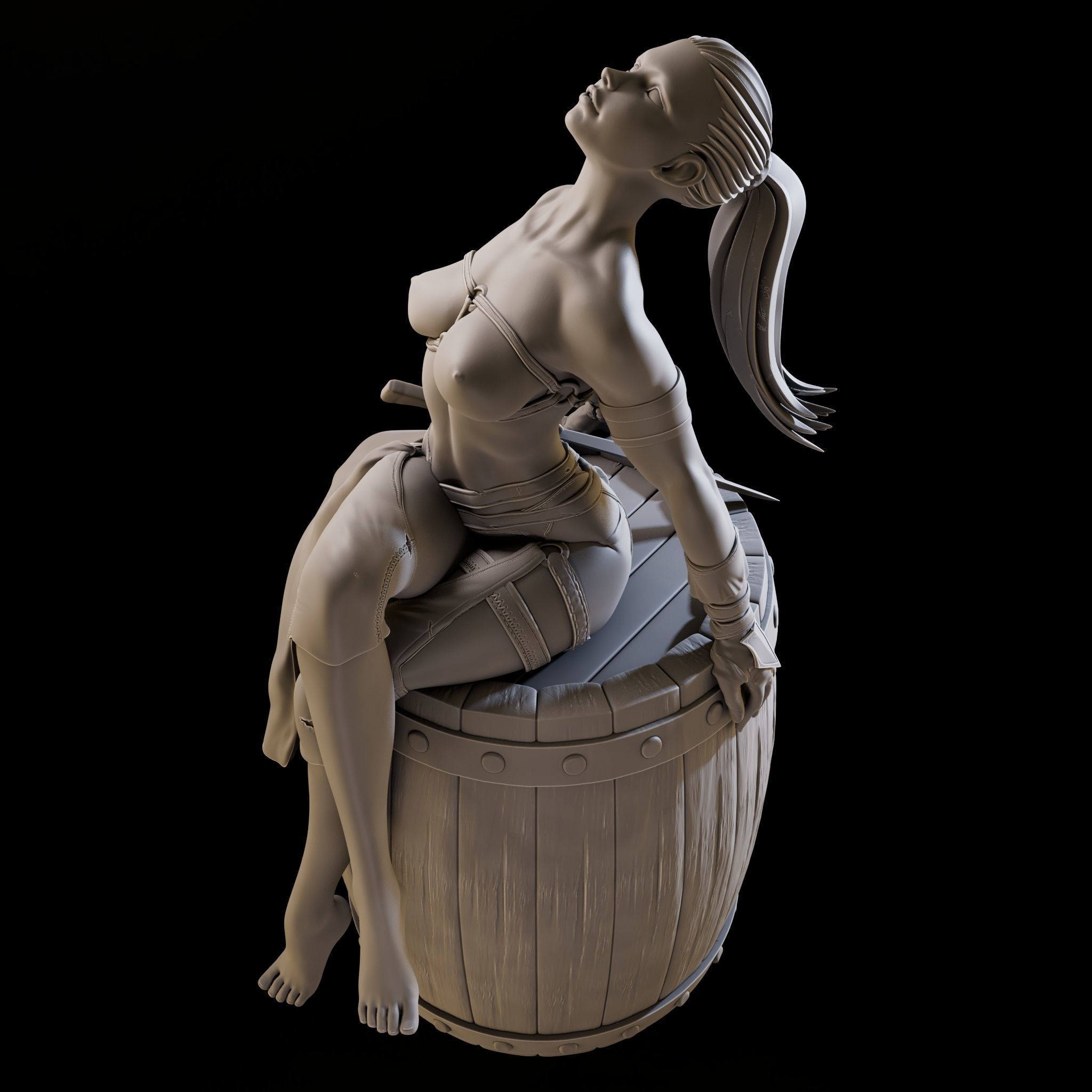 Assasin Girl High Poly for 3d Print 3D print model_27