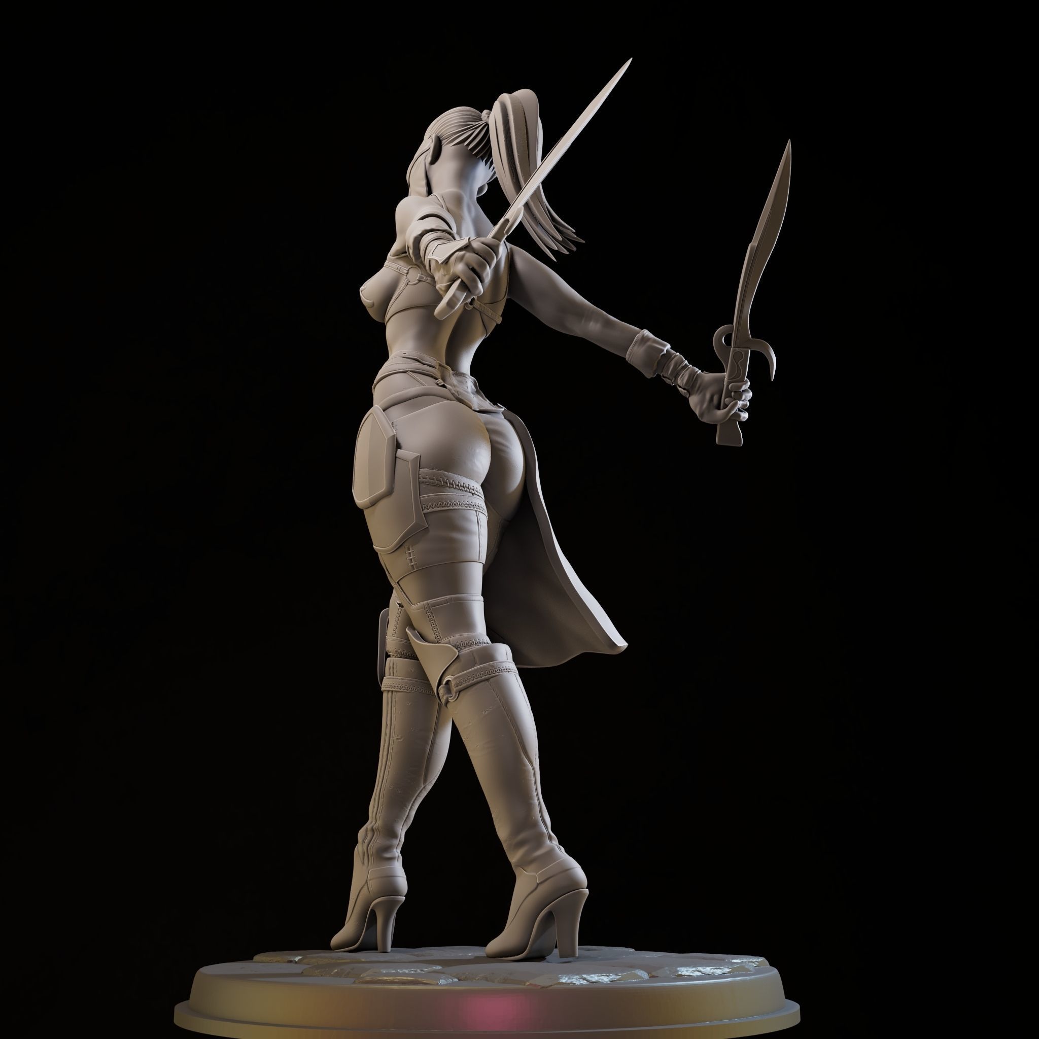 Assasin Girl High Poly for 3d Print 3D print model_26