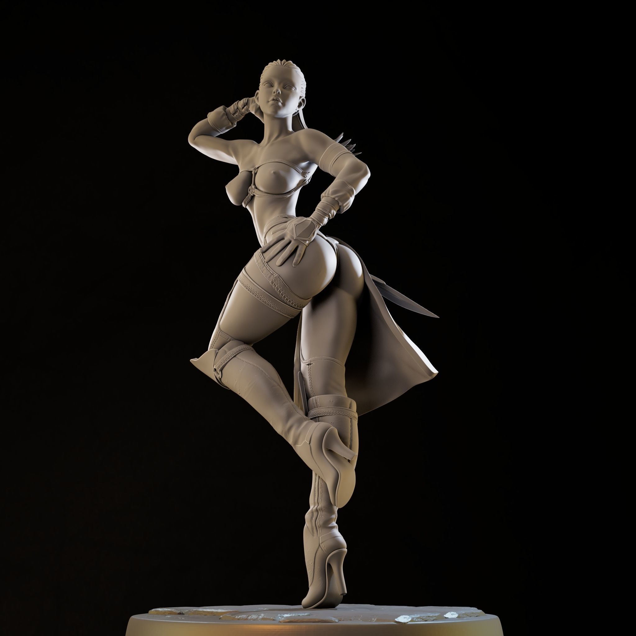 Assasin Girl High Poly for 3d Print 3D print model_24