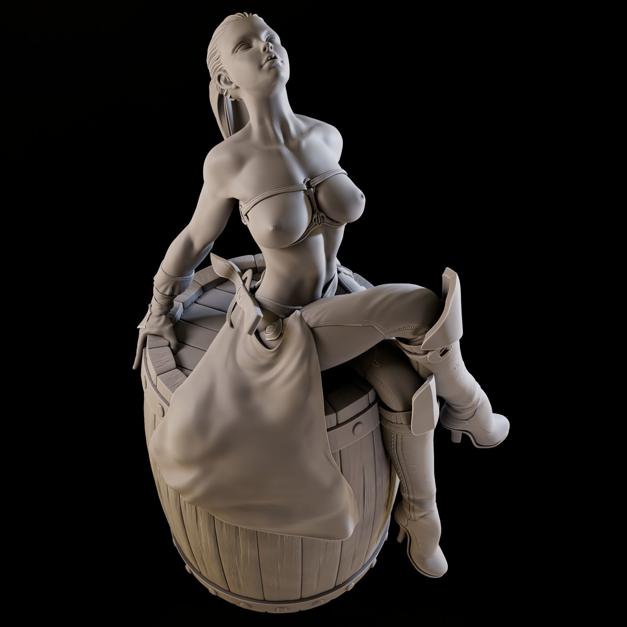 Assasin Girl High Poly for 3d Print 3D print model_18